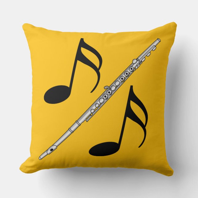 Flute Drawing Throw Pillow (Front)