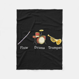 Flute Drums Trumpet Band Instruments Subtle Anti T Fleece Blanket