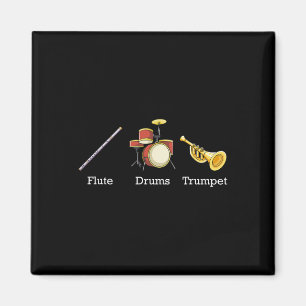 Flute Drums Trumpet Band Instruments Subtle Anti T Magnet