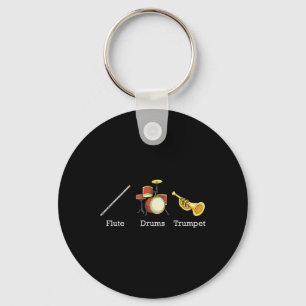Flute Drums Trumpet Nd Instruments Subtle Anti Tru Keychain