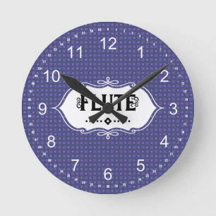 Flute Emblem Round Clock