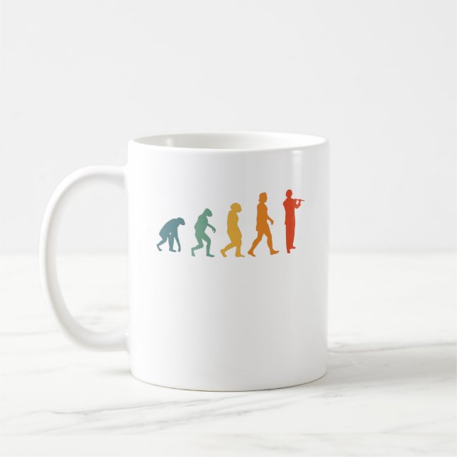 Flute Evolution Retro Flutist Coffee Mug (Left)
