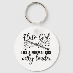 Flute Girl   Flute Flute Gift Ideas Keychain