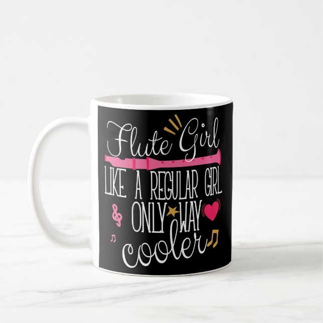 Flute Girl Flutist Funny Coffee Mug Instrument (Left)
