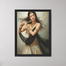 Flute Goddess in Gold Attire