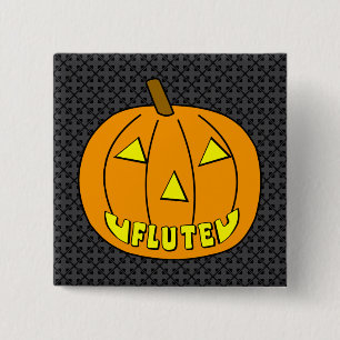 Flute Halloween Pumpkin 2 Inch Square Button