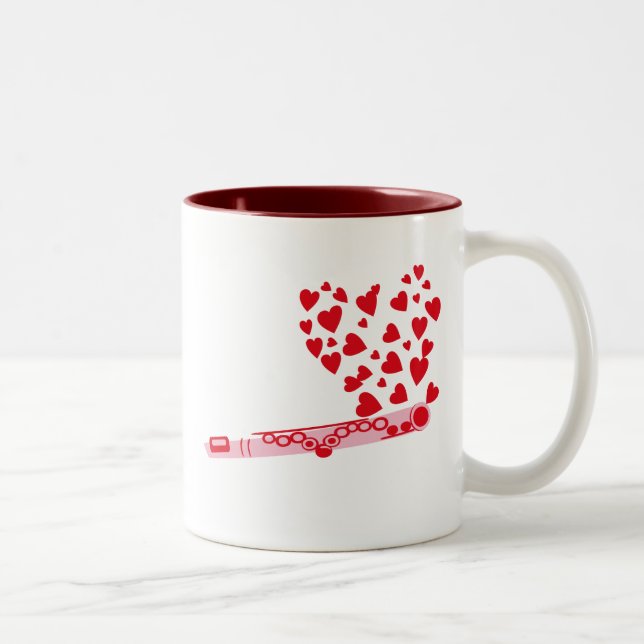 Flute Hearts Two-Tone Coffee Mug (Right)