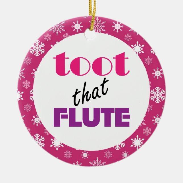 Flute Humour Music Christmas Ornament Gift (Front)