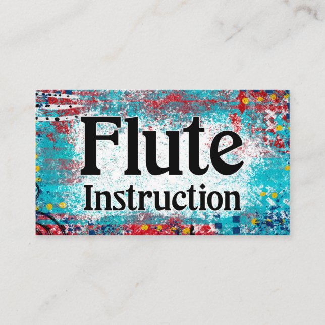 Flute Instruction Lessons Business Cards  (Front)