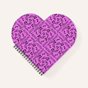 Flute Instrument Heart Notebook