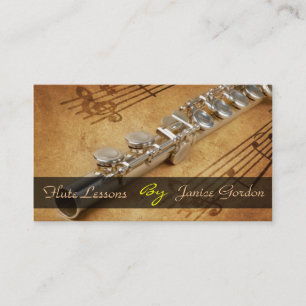Flute Lessons Instrument Music Instructor Business Card