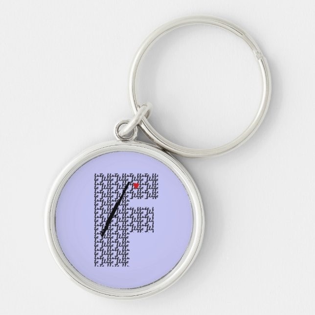 Flute Letter F Keychain (Front)