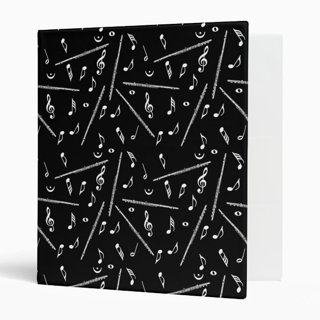 Flute Music Note Pattern Binder (Front/Inside)