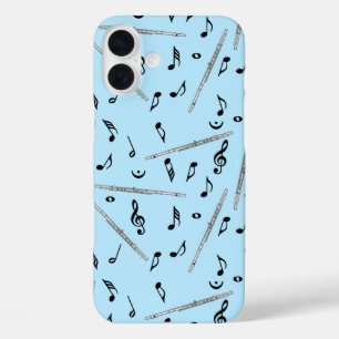 Flute Music Note Pattern iPhone 16 Plus Case
