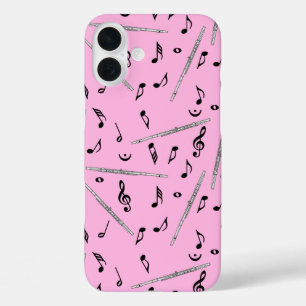 Flute Music Note Pattern iPhone 16 Plus Case
