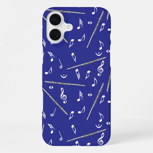 Flute Music Note Pattern iPhone Case (Back)