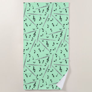 Flute Music Note Serviette de plage Motif