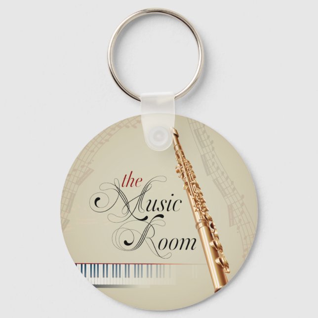 Flute Music Room Keychain (Front)