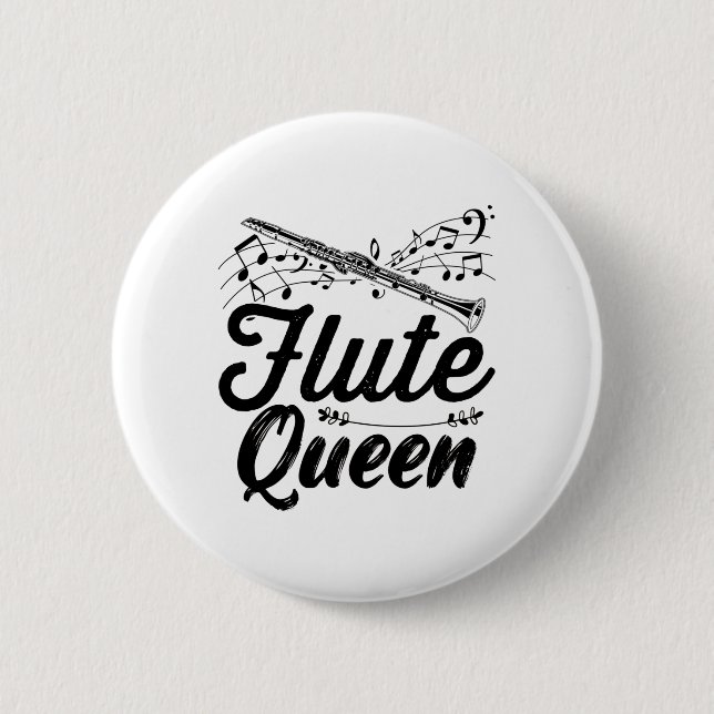 Flute Musical Instrument | Flutist Gift Idea 2 Inch Round Button (Front)
