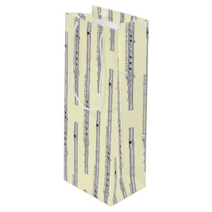 Flute Musician Music Teacher Band Wine Gift Bag
