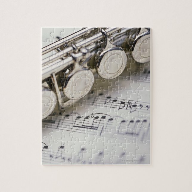 Flute on Sheet Music Jigsaw Puzzle (Vertical)
