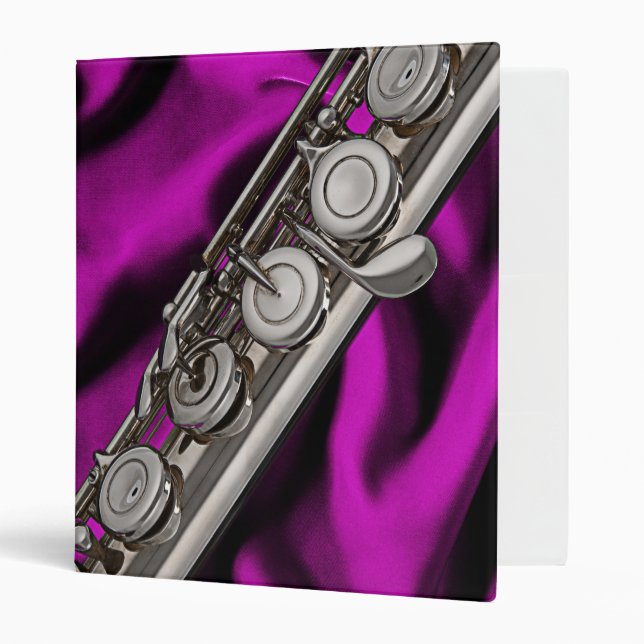 Flute or Flutist 3 Ring Notebook Binder (Front/Inside)