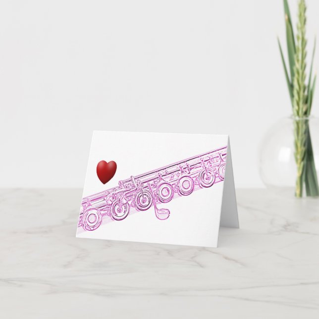 Flute or Flutist Greeting card or Note Card (Front)