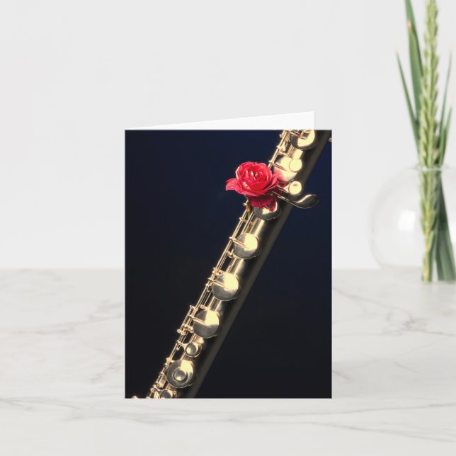 Flute or Flutist Greeting card or Note Card (Front)