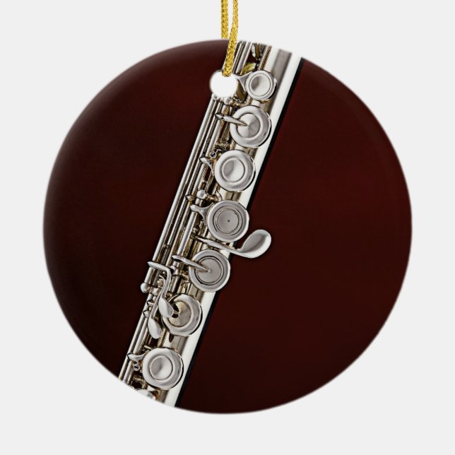 Flute or Flutist Musician Round Ornament (Front)