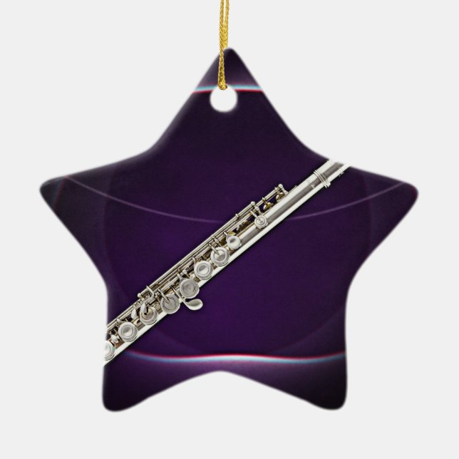 Flute or Flutist Musician Star Ornament (Front)