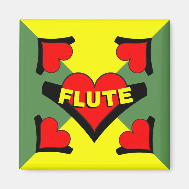 Flute Over Heart Magnet (Front)