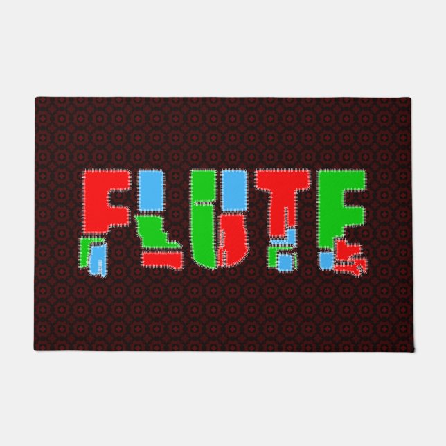 Flute Patchwork Text Doormat (Front)