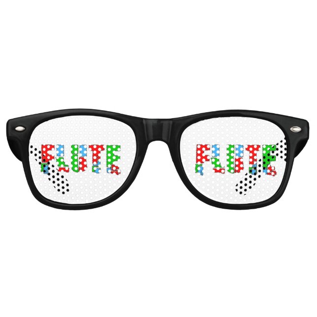 Flute Patchwork Text Retro Sunglasses (Front)