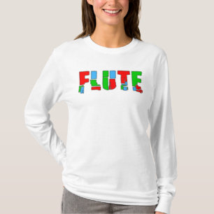 Flute Patchwork Text T-Shirt