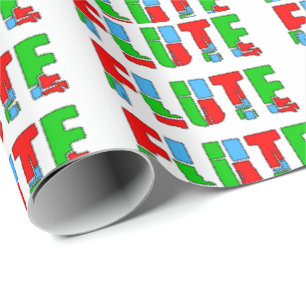 Flute Patchwork Text Wrapping Paper