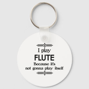 Flute - Play Itself Funny Deco Music Keychain