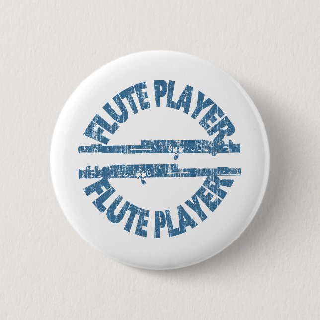 Flute Player 2 Inch Round Button (Front)