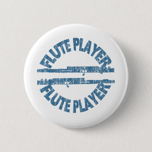 Flute Player 2 Inch Round Button