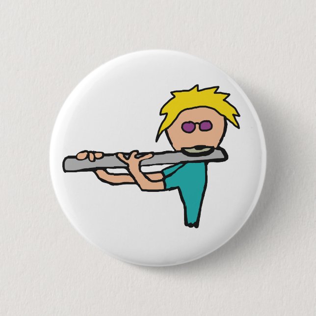 Flute Player 2 Inch Round Button (Front)