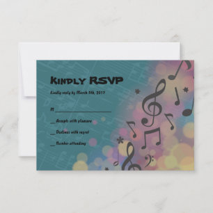 Flute Player Bat Mitzvah Invitation Reply Card