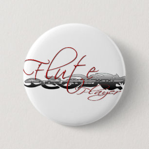 Flute Player Dragon 2 Inch Round Button