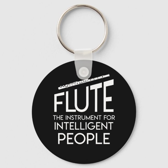 Flute Player Instrument Intelligent People Keychain (Front)