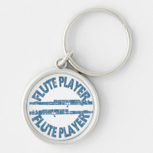 Flute Player Keychain
