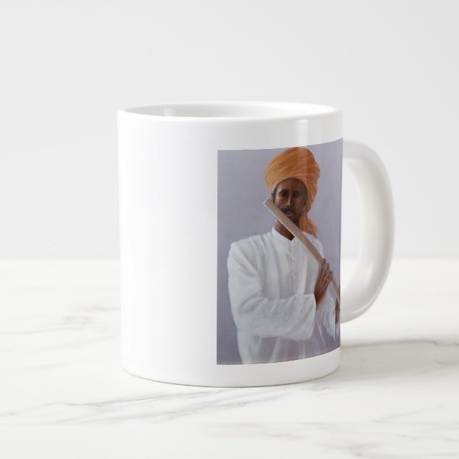 Flute Player Large Coffee Mug (Front Right)
