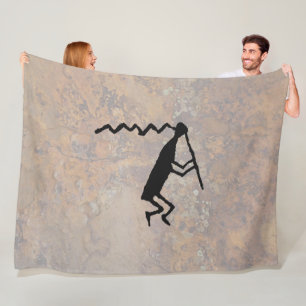 Flute Player Petroglyph Fleece Blanket