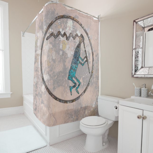 Flute Player Petroglyph Shower Curtain (In Situ)