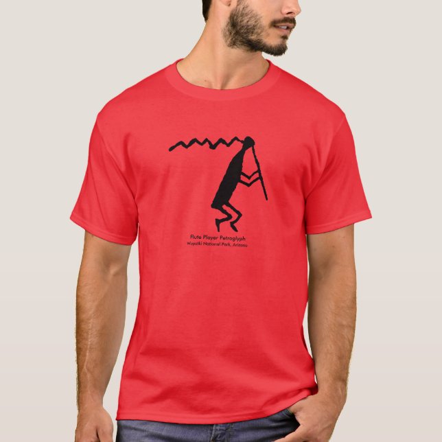Flute Player Petroglyph T-Shirt (Front)