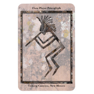 Flute Player Petroglyph Talking Canyons, New Mexic Magnet