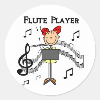 Flute Player Stickers Sticker