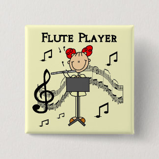 Flute Player T-shirts and Gifts 2 Inch Square Button